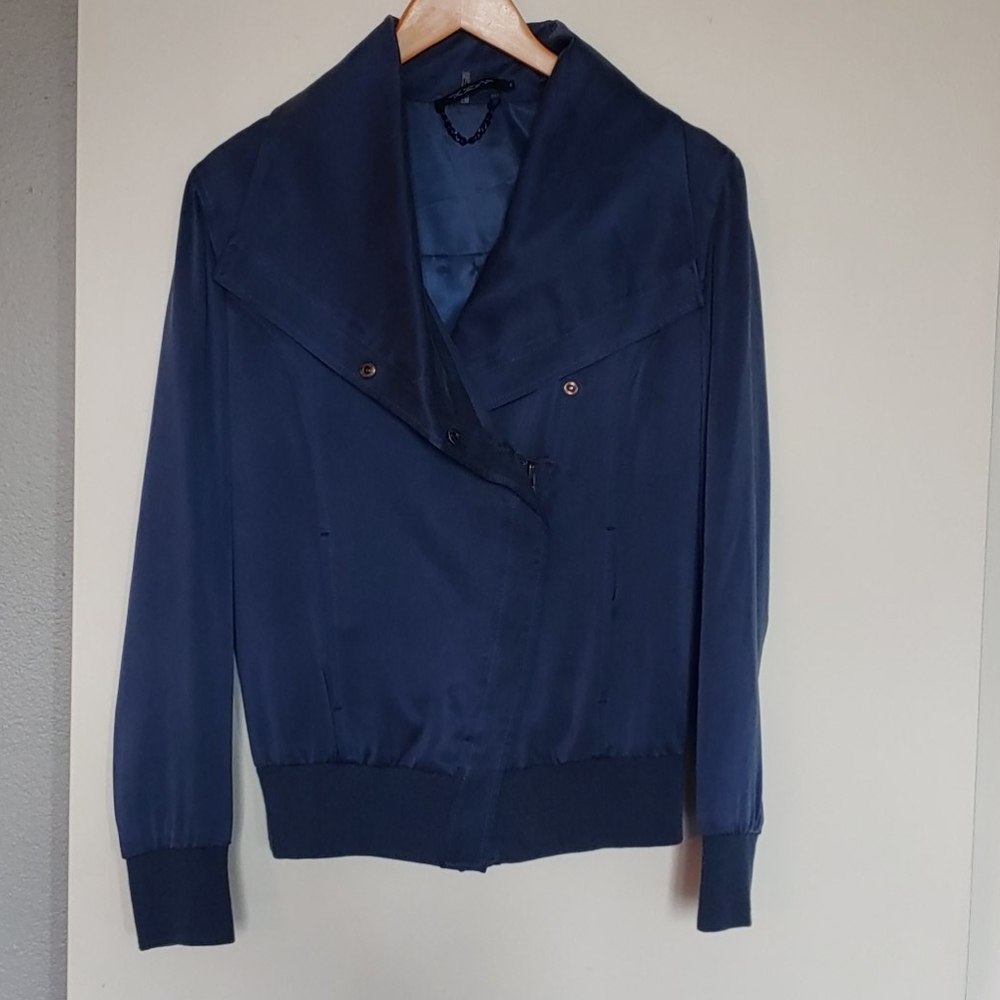 William Rast navy blue silk jacket